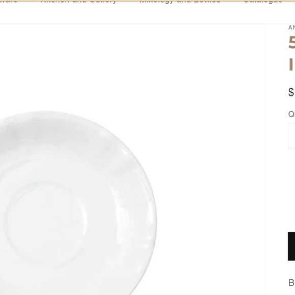 Anfora Saucer - Anfora Stoneware 7/8" coffee saucer in white brilliant glaze. - Picture 6 of 6